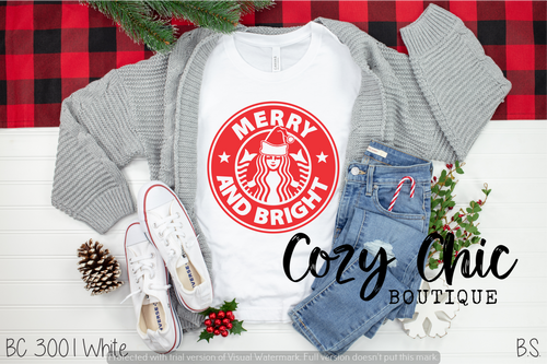 Merry and Bright Starbucks Logo Graphic Tee