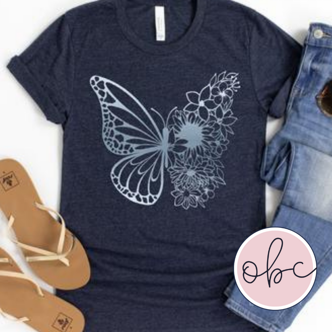 Metallic Butterfly Graphic Tee