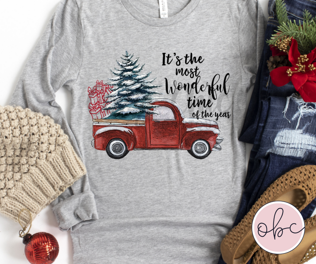 It's the Most Wonderful Time of Year Red Truck Graphic Tee